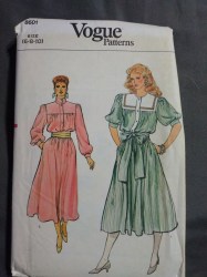 8601 VOGUE 70S LOOSE LONGER BLOUSON SHORT - LONG SLEEVE DRESS PATTERN 6-10 UNCUT